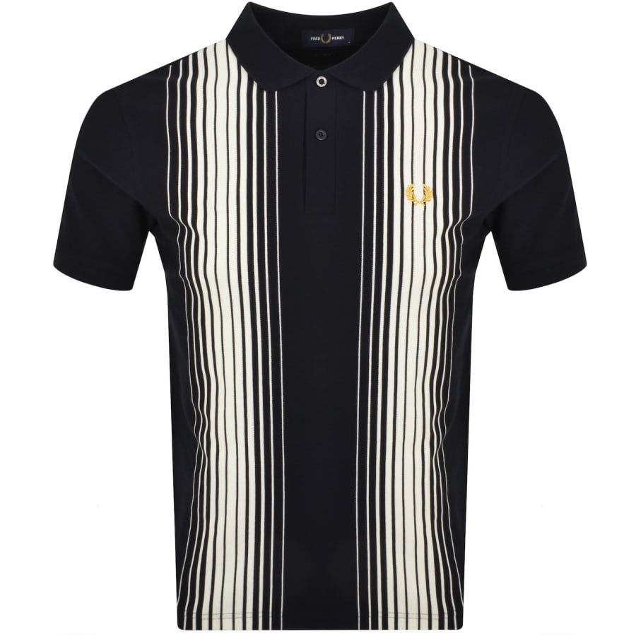 Fred Perry Stripe Polo T Shirt Navy